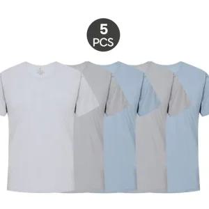 남성면런닝 반팔 티셔츠 런닝 순면 40수 무지 컬러 5매 속옷 선물