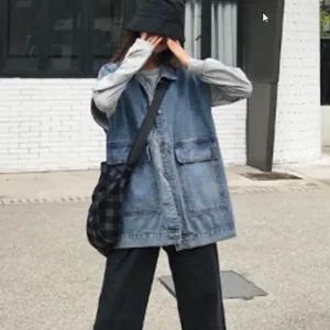 워싱 데님 루즈핏 베스트 레이어드 오버핏 진조끼 (WFK57YL)