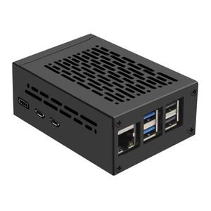 라즈베리 파이 5 메탈 케이스 P580 시리즈  하단 PCIe  M2 NVMe SSD 쉴드 X1002/X1005 및 액티브 쿨러 지원