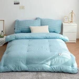 푸바 마이크로 모달 자수 차렵이불 싱글세트 블루