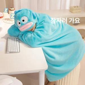 한교동 후드 담요 망토 후리스 세트 두꺼운 따뜻한 사무실 낮잠