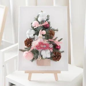/플라워트리 크리스마스 트리 벽 장식 이젤세트 천사 캔버스 45cm