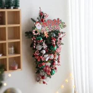 /플라워트리 크리스마스 벽장식 트리 달콤한레드 75cm 벽걸이 소품