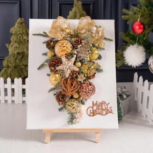 /플라워트리 크리스마스 트리 벽장식 이젤세트 메안더 캔버스 55cm