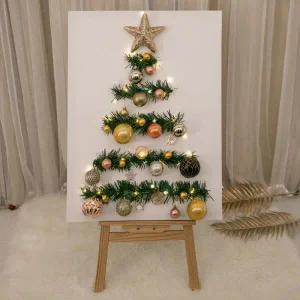 /플라워트리 크리스마스 트리 벽장식 이젤세트 글리터캔버스 105cm
