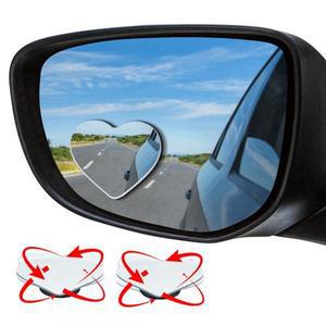 2개입 하트 모양 자동차 사이드 미러 사각지대 조정 가능 각도 조절 탈부착식 광각 볼록 후방 거울 안전 강