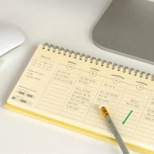 (무료배송) 2색 1개 파스텔 주간 예약노트 스프링 수첩 예약장부