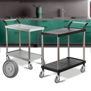 웨곤 특대 회색바퀴 써빙카 무빙카트 2단 플라스틱 PP