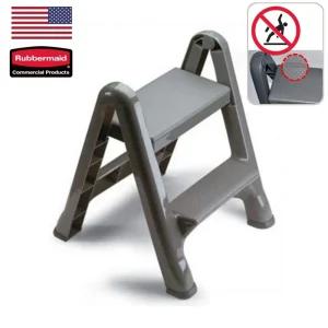 미국정품 학교 도서관 경량 튼튼 2단 접이식 사디리 스툴 러버메이드 식당