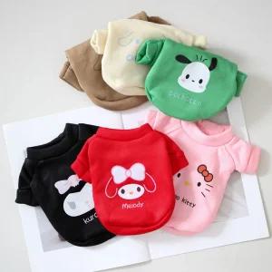 산리오 플러시 스웨트셔츠 가을 겨울 고양이 강아지 따뜻한 옷 키티 쿠로미 시나모롤 포차코