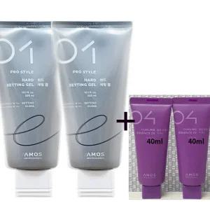 아모스 프로 스타일 하드 세팅 젤 300ml x2개(600ml) + 휴대용 컬링 에센스 40ml x2개