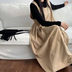 [보리보리/보리맘]골덴 나시 뷔스티에 가을 빅사이즈 롱 원피스 임부복 I631