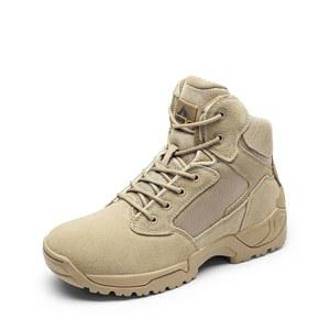 NORTIV 8 남성 군용 전술 작업화 사이드 지퍼 아웃도어 하이킹 가죽 오토바이 전투화, 사이즈 8, 샌드-A, ALLOY
