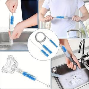 탄성 긴 배수관 브러시  이중 끝 나일론 청소 호스 스프링 U자형 파이프 빨대 양면 냉장고 막힘 제거기  길