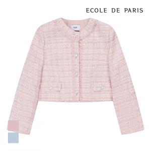 [에꼴드파리/드라로얄] 라운드넥 트위드 버튼 자켓_RB33WJAE13Z