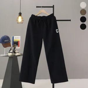 [모노시크] 메브루 코듀로이 C자수 와이드 밴딩 팬츠_MNPS983