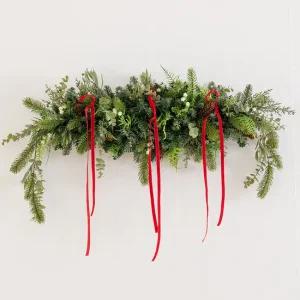 크리스마스 장식 가랜드 센터피스 그린베리 122cm 소품 테이블 벽걸이 데코 행사 촬영 파티 겨울