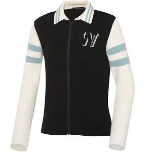 국내매장정품 와이드앵글 여성 골프웨어 니트 스웨터 WG 바시티 풀집업 L (Black) 여자스웨터 여자가디건