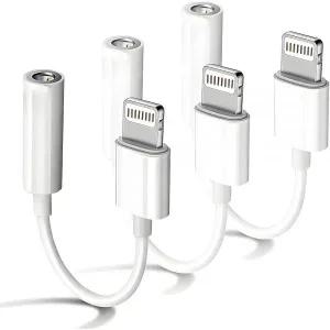 MFi Certified 3 Pack Lightning to 3.5 mm Headphone Jack Adapter iPhone Aux Audio Dongle Earphones Co
