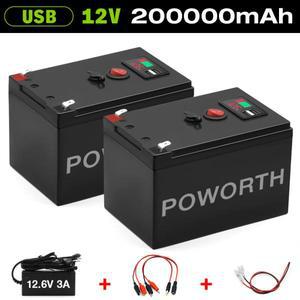 12V 200Ah 리튬 LiFePO4 딥 사이클 배터리 태양광풍력 발전용 4000+ 충전식 소형 UPS 조명 등