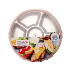 스텐락 스텐304 퓨어 멀티 원형 밀폐용기 5호 6구 1100ml 분리형 반찬통