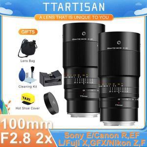 TTArtisan 100mm F2.8 2배 매크로 클로즈업 풀프레임 렌즈 (소니 E FE 니콘 Z 캐논 R 라이카 시그마 L 후지
