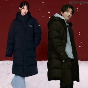 EIDER 아이더 장원영 패딩 스테롤 UNI 윈드스타퍼 롱 다운 자켓 DUW24537 블랙
