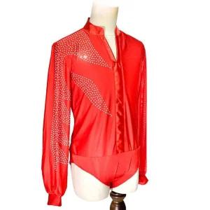 남성 사교댄스복 상의 룸바 의상 댄스 화려한 사교댄스 댄스복 연습복