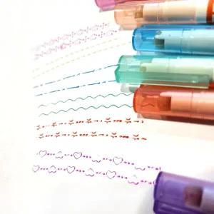 [셀러에이드]6색 6가지 모양 라이너 컬러펜 다꾸용 데코펜 교사 필기구 펜세트