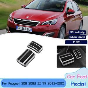 푸조 308 II T9 2013 ~ 브레이크 가스 풋 페달 품질 가속기, 드릴링 합금 내부 부품 액세서리 미끄럼 방지