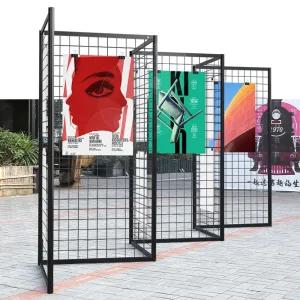 스탠드 가벽 매쉬 네트망파티션 진열대 철망 매쉬망 그림 전시용