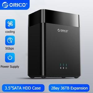 ORICO 2베이 HDD 인클로저 하드 드라이브 케이스 35인치 SATA 도킹 스테이션 USB 30 타입 C DAS 스토리지