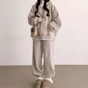 ONM 여성 후드 상하세트 따뜻한 겨울 트레이닝 홈웨어