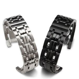 316L 스테인리스 스틸 시계줄 실버 블랙 20x11mm 22x13mm 오목한 입구 로고 솔리드 링크 팔찌 GC 게스 시계