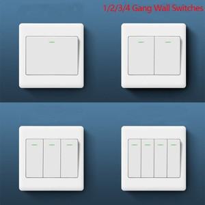 하이 퀄리티 단추 벽 스위치 형광 표시등 포함, 가정용 액세서리, 내구성 켜기/끄기 푸시 1 갱, 2 3/4 갱