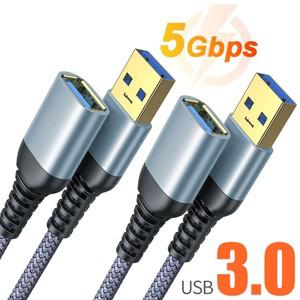 USB 3.0 연장 케이블 5Gs 고속 코드 웹캠 카메라 키보드 프린터 용 나일론 땋은 데이터 와이어 1m 2m 3m