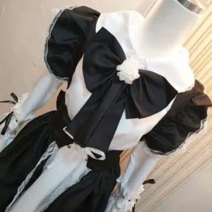 졸업사진 섹시코스튬 코스프레 메이드복 프릴 하녀복