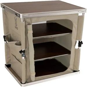 DOD 멀티 키친 테이블 TB1-38-TN (탄/카키) 원터치 3단 캠핑 수납 선반