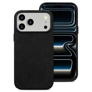 Belemay 아이폰 17 프로 맥스(6.9인치)용 수제 Alcantara 케이스, Magsafe 카메라 컨트롤 버튼과 호환, 럭