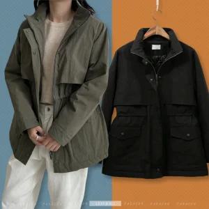 겨울 사파리 패딩 야상 점퍼 (국내산) 9651 여자 하프 스트링 퀼팅 잠바 가을 간절기