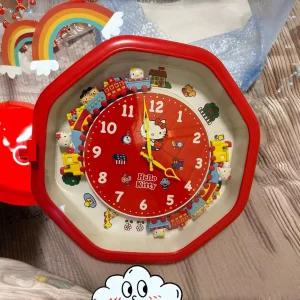 키티 피규어 벽시계 만화 수집용 거실 장식품 괘종시계 컬렉션 탁상시계 액션 벽걸이시계 크리