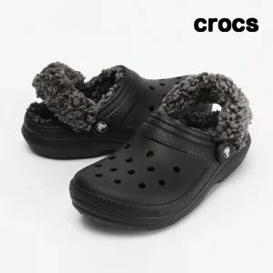 크록스 클래식 플리스 라인드 클로그 성인 털슬리퍼 블랙 211396-001