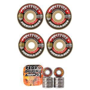 브론슨 프로 G3 베어링이 장착된 스피트파이어 스케이트보드 휠 F4 원뿔형 풀 - 및 색상 선택