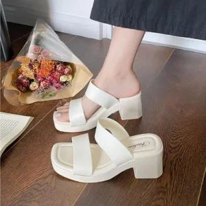 웨지힐슬리퍼 발편한 키높이슬리퍼 웨지슈즈 (49T9y)