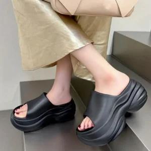 슈즈 여성 통굽 슬리퍼 착화감 키높이 좋은 (49PuA)