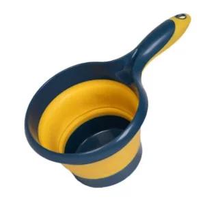 네이비 바가지 접이식 세수 바스켓 낚시 캠핑 실리콘 대야 세차 폴딩