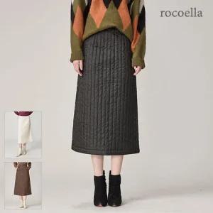 [로코엘라] 로웰 A라인 슬림핏 패딩 롱스커트