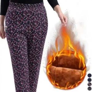 꽃무늬 융 윈터 방한바지 기모 따뜻 LM-0229