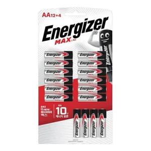 에너자이저 건전지 맥스 AA 12+4 1개 리모컨 배터리 오래가는 다용도 에너지 티비 체중계 장난감전건지