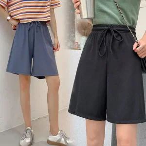 여자 여름 플찰랑 밴딩 편한 고무줄 5부 반바지 아이스 쿨바지